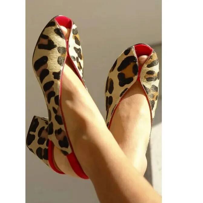 Shoes Heels Men - Sandalen met luipaardprint, peeptoe, slingback, chunky