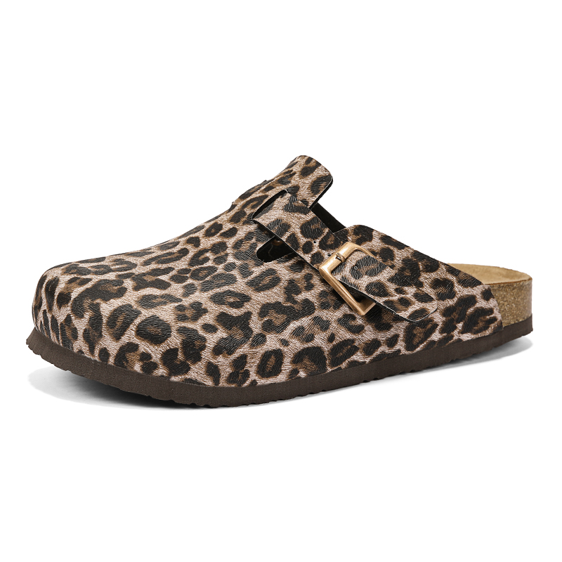 Men'S Shoes Birkenstock - Luipaardprint kurk pantoffels halve schoenen voor