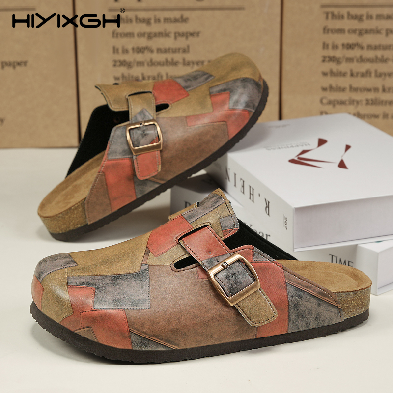 Men'S Shoes Birkenstock - Comfort kurk lederen pantoffels voor unisex