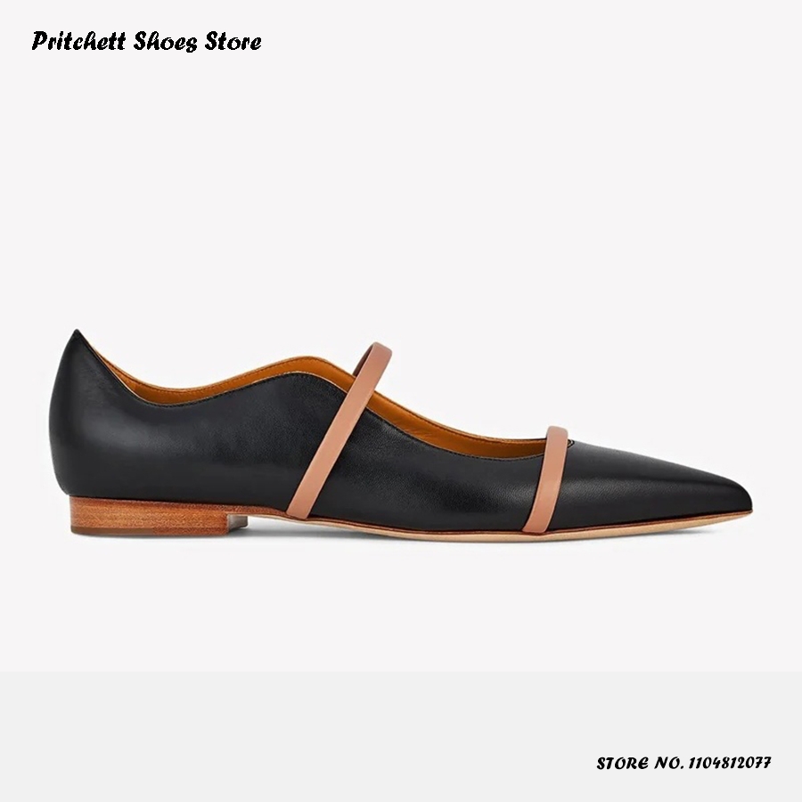 Shoes Heels Men - Dames Leren ballerina's met dubbele bandjes