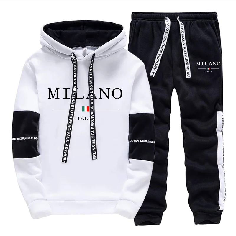 Men Shoes Joggers - Heren Set/Hoodie/Broek Italië Trendy Hoodie Sportkleding