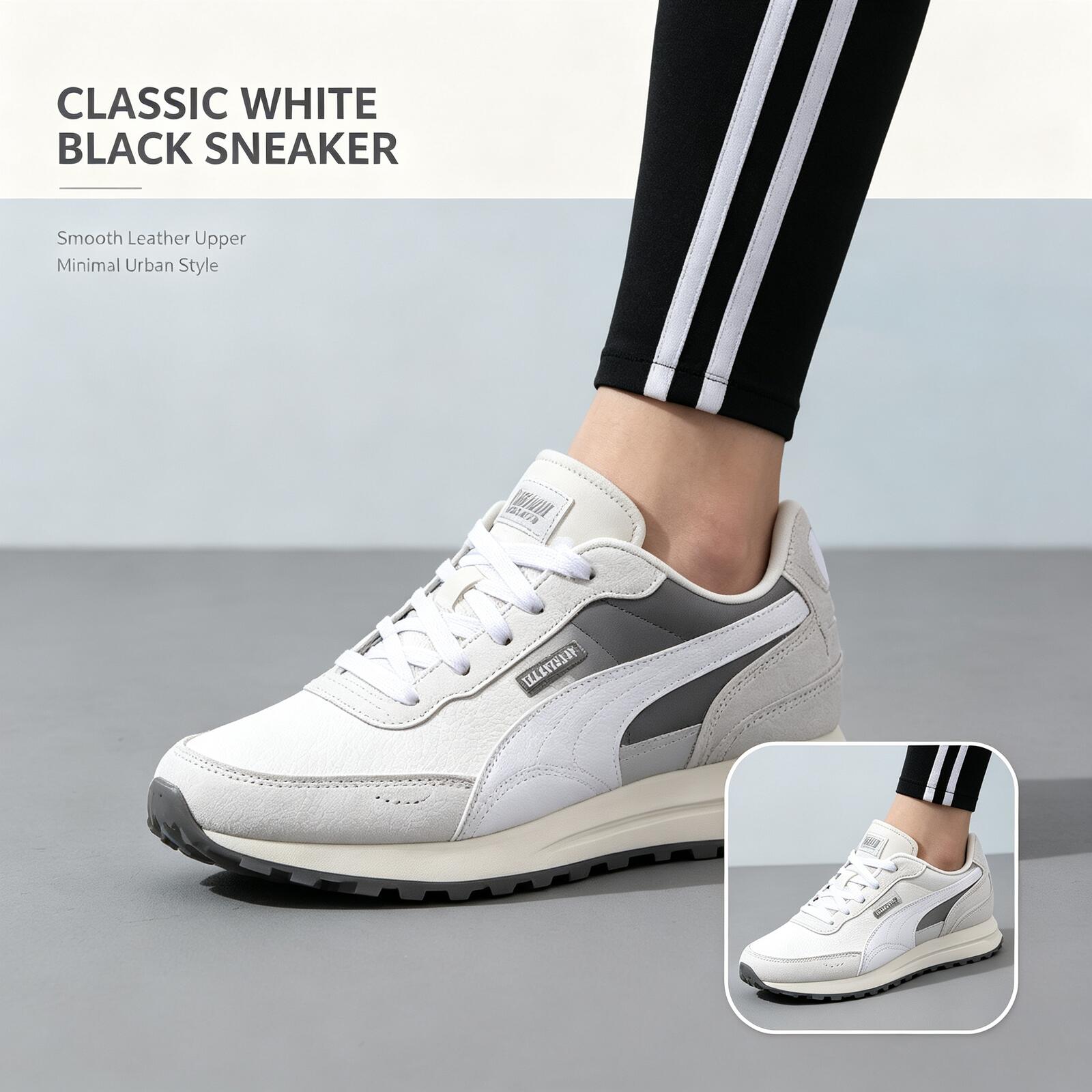 Men Shoes Puma - PUMA Heren Wit Zwart Lage Sneakers