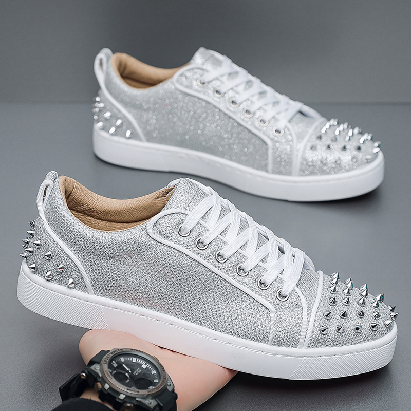 Men Shoes Dior - Nieuwe mode zilveren sneakers met glitter,